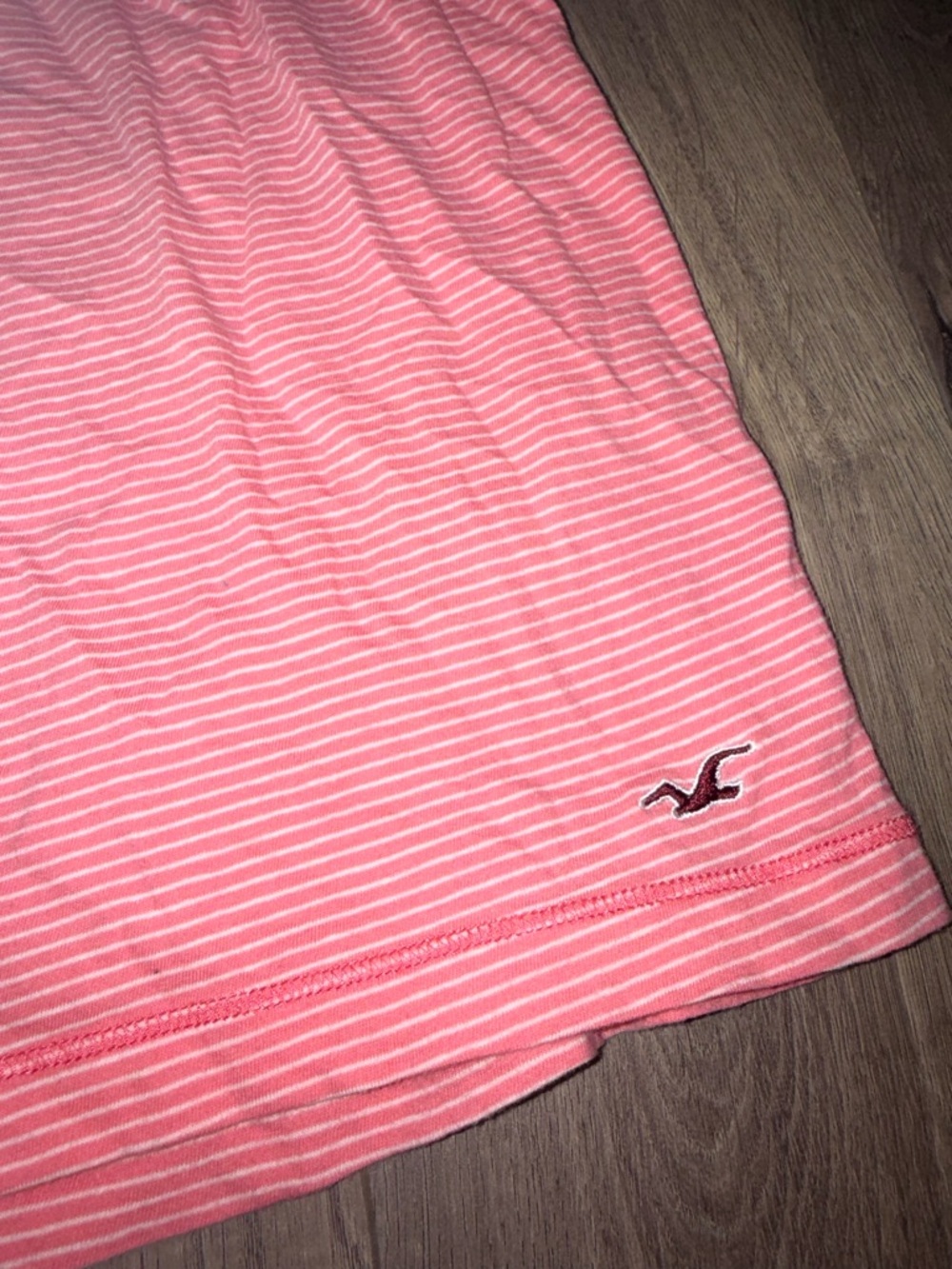Hollister Pink Striped Short Sleeve Scoop Neck Top - Picture 3 of 5